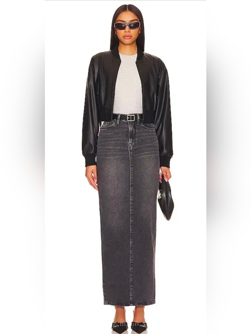 GOOD AMERICAN TUBE MAXI SKIRT BLACK281 4/27